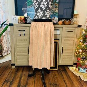 ELAINE Rose pink accordion mid calf skirt size 10